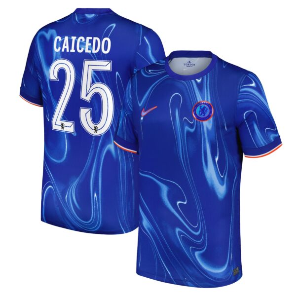 Chelsea Cup Home Stadium Shirt 2024-25 with Caicedo 25 printing