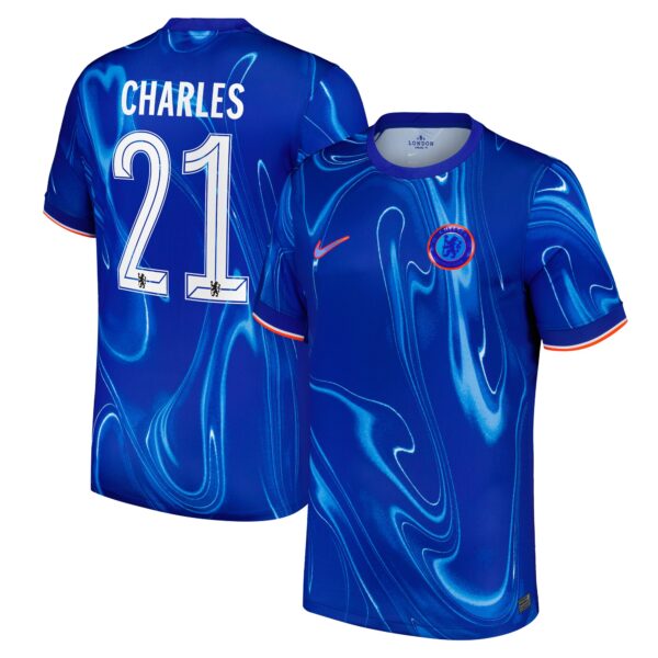 Chelsea Cup Home Stadium Shirt 2024-25 with Charles 21 printing