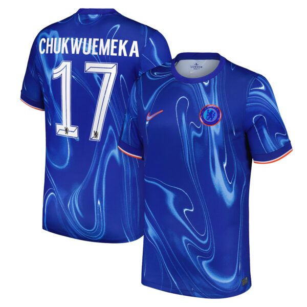 Chelsea Cup Home Stadium Shirt 2024-25 with Chukwuemeka 17 printing