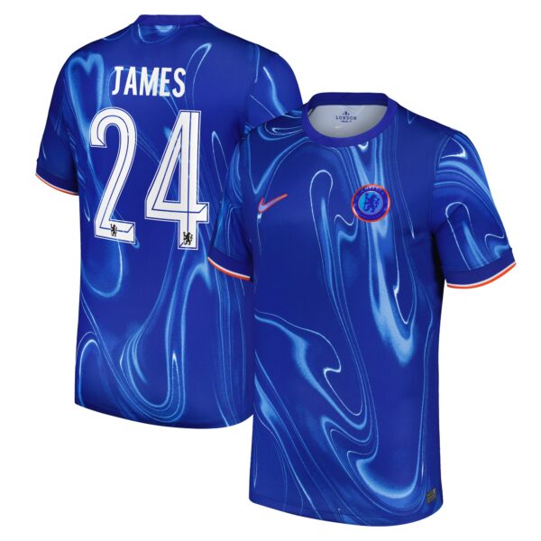 Chelsea Cup Home Stadium Shirt 2024-25 with James 24 printing