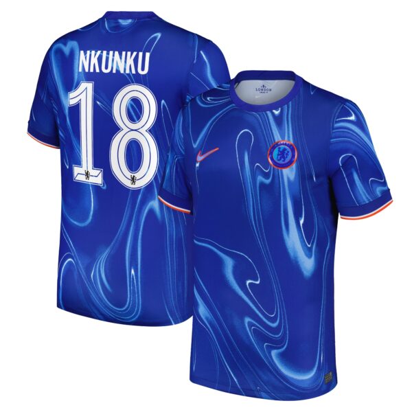 Chelsea Cup Home Stadium Shirt 2024-25 with Nkunku 18 printing