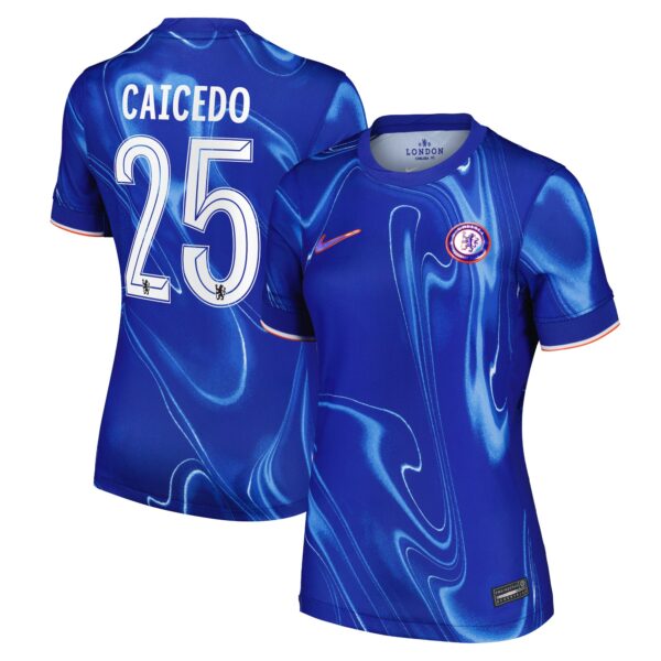 Chelsea Cup Home Stadium Shirt 2024-25 - Womens with Caicedo 25 printing