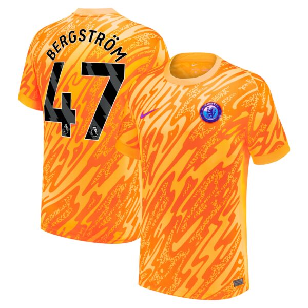 Chelsea Goalkeeper Stadium Shirt 2024-25 with Bergström 47 printing