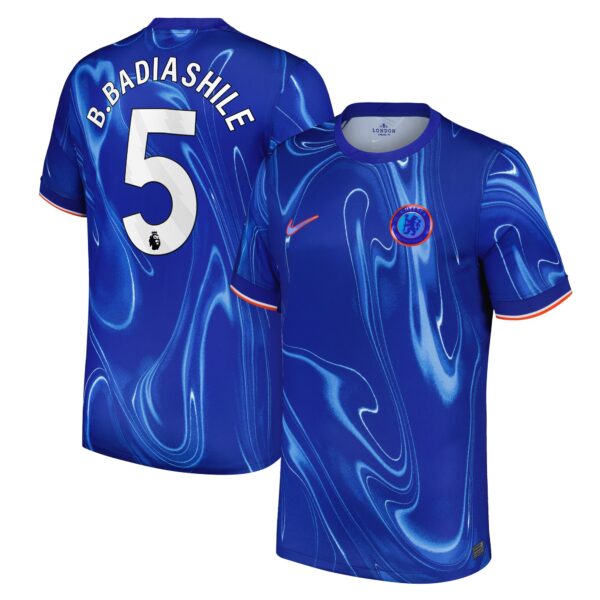 Chelsea Home Stadium Shirt 2024-25 with B. Badiashile 5 printing