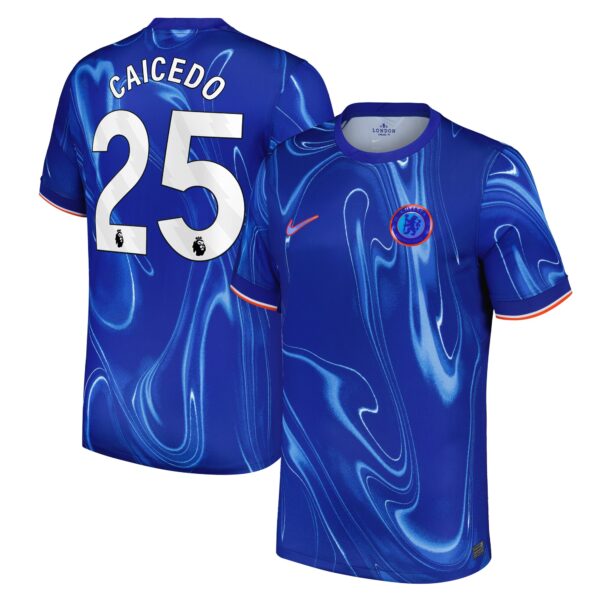 Chelsea Home Stadium Shirt 2024-25 with Caicedo 25 printing