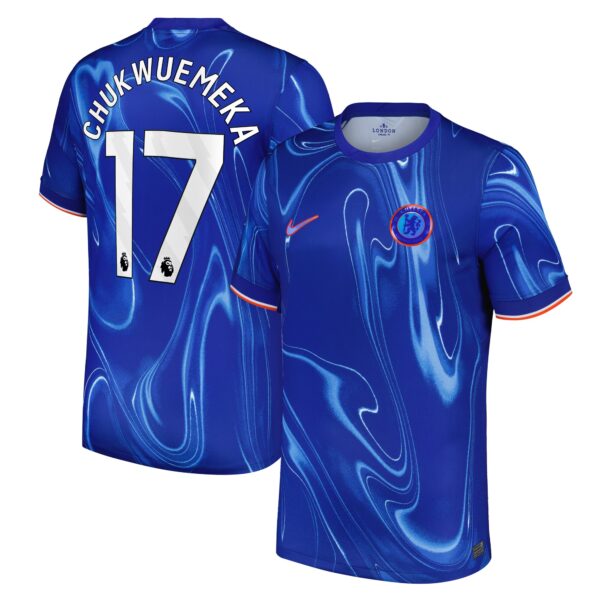 Chelsea Home Stadium Shirt 2024-25 with Chukwuemeka 17 printing