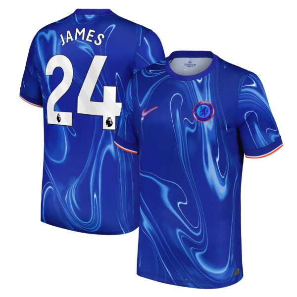 Chelsea Home Stadium Shirt 2024-25 with James 24 printing