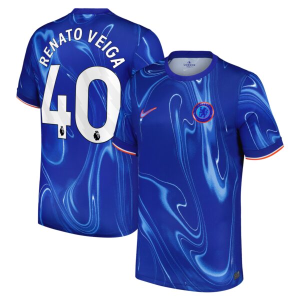 Chelsea Home Stadium Shirt 2024-25 with Renato Veiga 40 printing