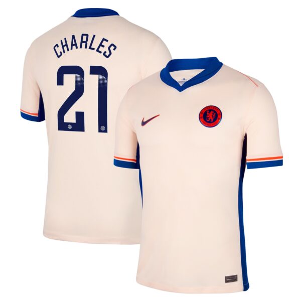 Chelsea WSL Away Stadium Shirt 2024-25 with Charles 21 printing