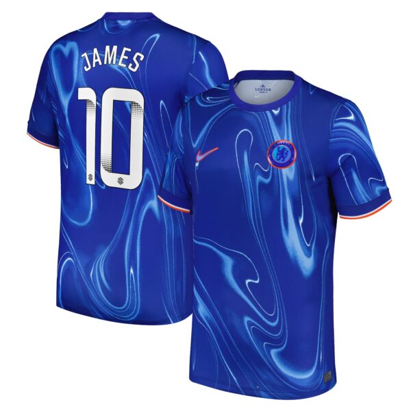 Chelsea WSL Home Stadium Shirt 2024-25 with James 10 printing