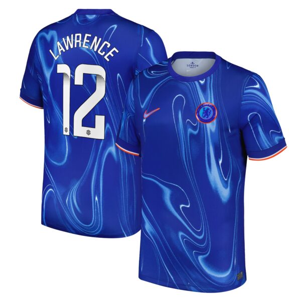 Chelsea WSL Home Stadium Shirt 2024-25 with Lawrence 12 printing