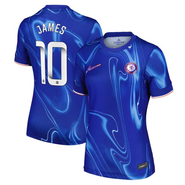 Chelsea WSL Home Stadium Shirt 2024-25 - Womens with James 10 printing